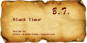 Blank Timur névjegykártya
